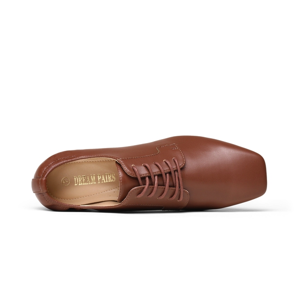 Vintage Dress Oxfords Shoes - TAN PU - 4